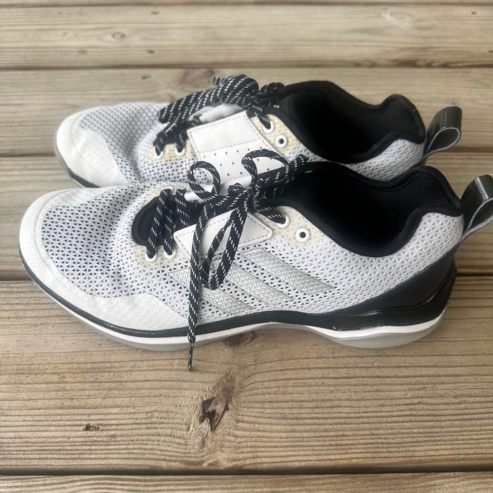 Adidas Men's White and Black Speed Training Athletic Shoes